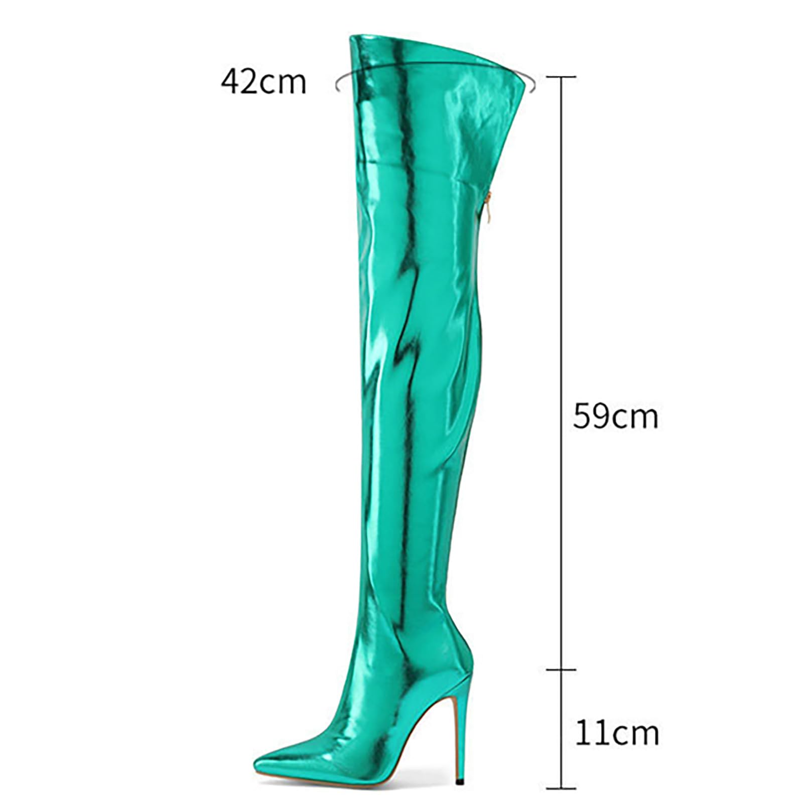 Mujer Botas De Punta Fina Botines Altos Tacón Estileto Botas Largas con Cremallera Trasera Botas De Moto De Cuero Botas Invernales Elásticas Botas De Montar Slouch