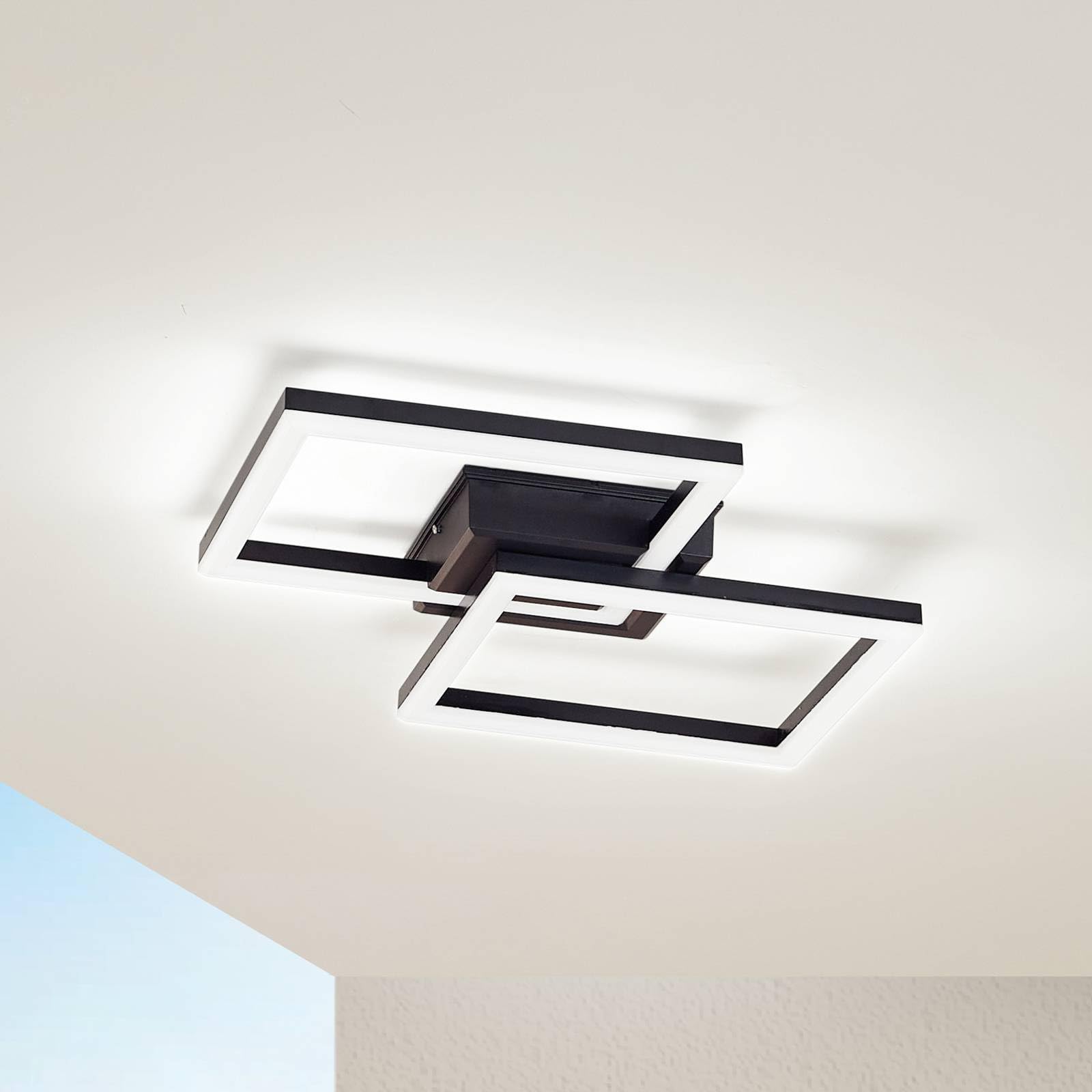 Plafonnier LED extérieur Finian à intensité variable Noir 1 lampe Luminaire jardin terrasse balcon