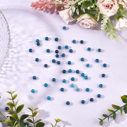 GOMAKERER About 126 Pcs Blue Apatite Beads - Image 4