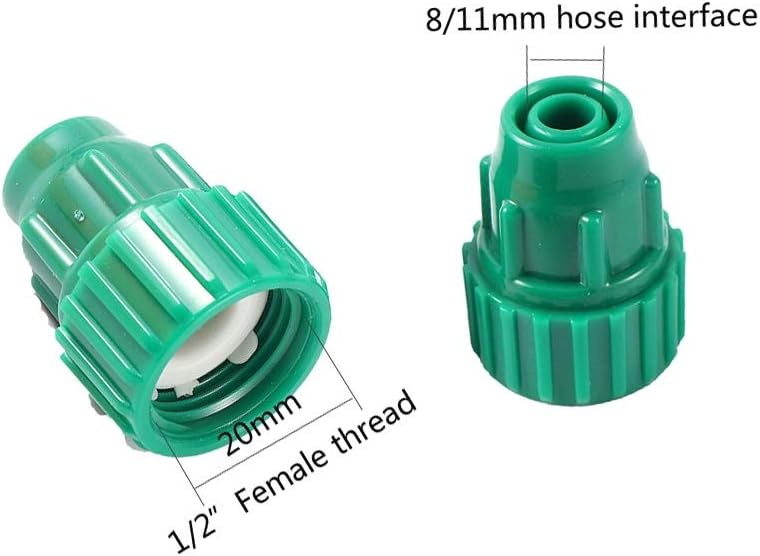 Garden Plumbing Garden 8/11mm Water Hose Barbed Connector 1/2 Inch Female Thread Irrigation System Water Pump Pipe Fittings 50 Pcs (Diameter : 10mm) Plumbing Fittings