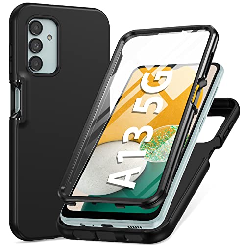 PUJUE for Samsung Galaxy A13 5G Case: Silicone Slim Full Rugged Protective Matte Cell Phone Case - Durable Drop Shockproof TPU Cute Bumper Cover (Black)