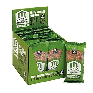 OTE Anytime Bars – Vegan Energy Bars for Cycling – Cycling Nutrition Bars – Nut Free Snacks for Running – Vegan Flapjack Bars – Box of 16 x 62g (Apple and Cinnamon)