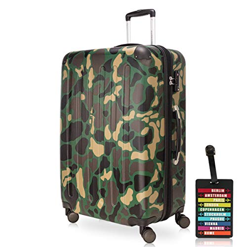 Preisvergleich Produktbild Hauptstadtkoffer - Spree - Koffer-Set (2xXL) Trolley-Set Rollkoffer Reisekoffer-Set Erweiterbar, TSA, 4 Rollen, Camouflage inkl. Design Kofferanhänger