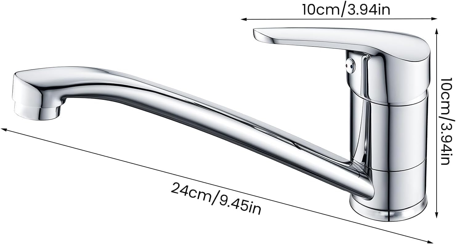 Laiton Robinet de Cuisine Pivotant À 360 ° Argent Chromé | Robinet de Cuisine Eau Froide Et Chaude Mitigeur D'évier De Cuisine Avec Pivotant Pour Cuisine Économie D'eau Silencieuse