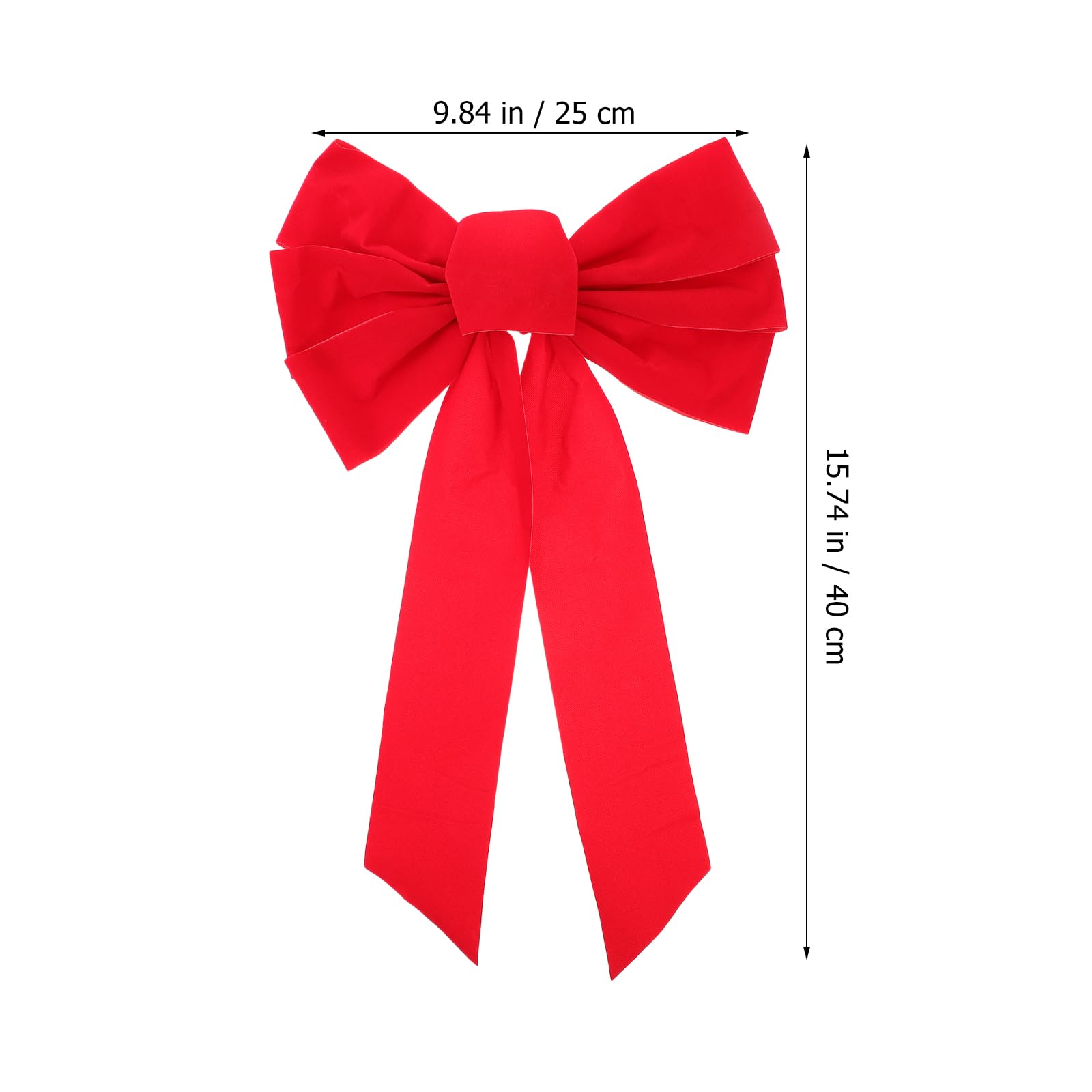 VOSAREA 4 pcs Christmas Red Bow Ornament Lint Bowknot Xmas Tree Decor for Home Party Indoor Outdoor Wreath Door Holiday1 - Image 2