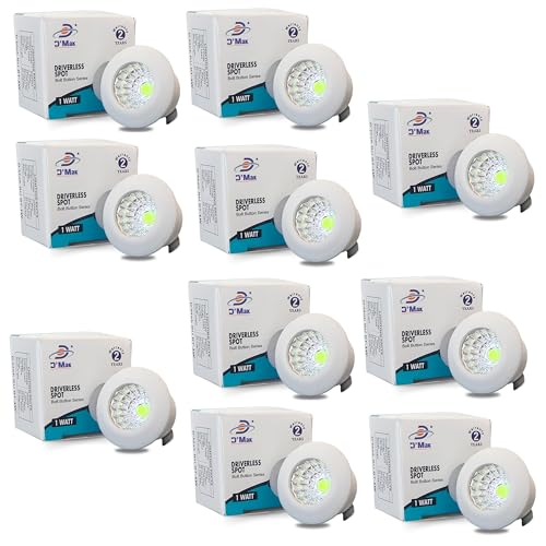Image of D'Mak 1 Watt Round LED Button COB Green Focus Light for POP /Recessed Lighting (Green, Pack of 10)