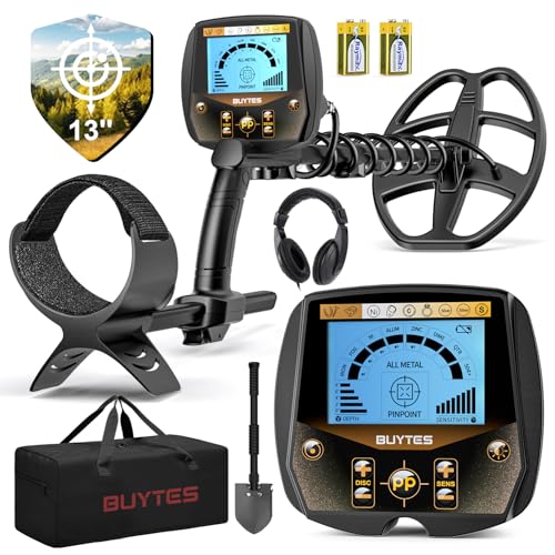 Multi-Frequency Metal Detector for Adults Professional with 13” Waterproof Double-D Coil, Higher Accuracy Gold Detector with New Upgraded DSP Chip, LCD Display and High Sensitivity DISC Mode