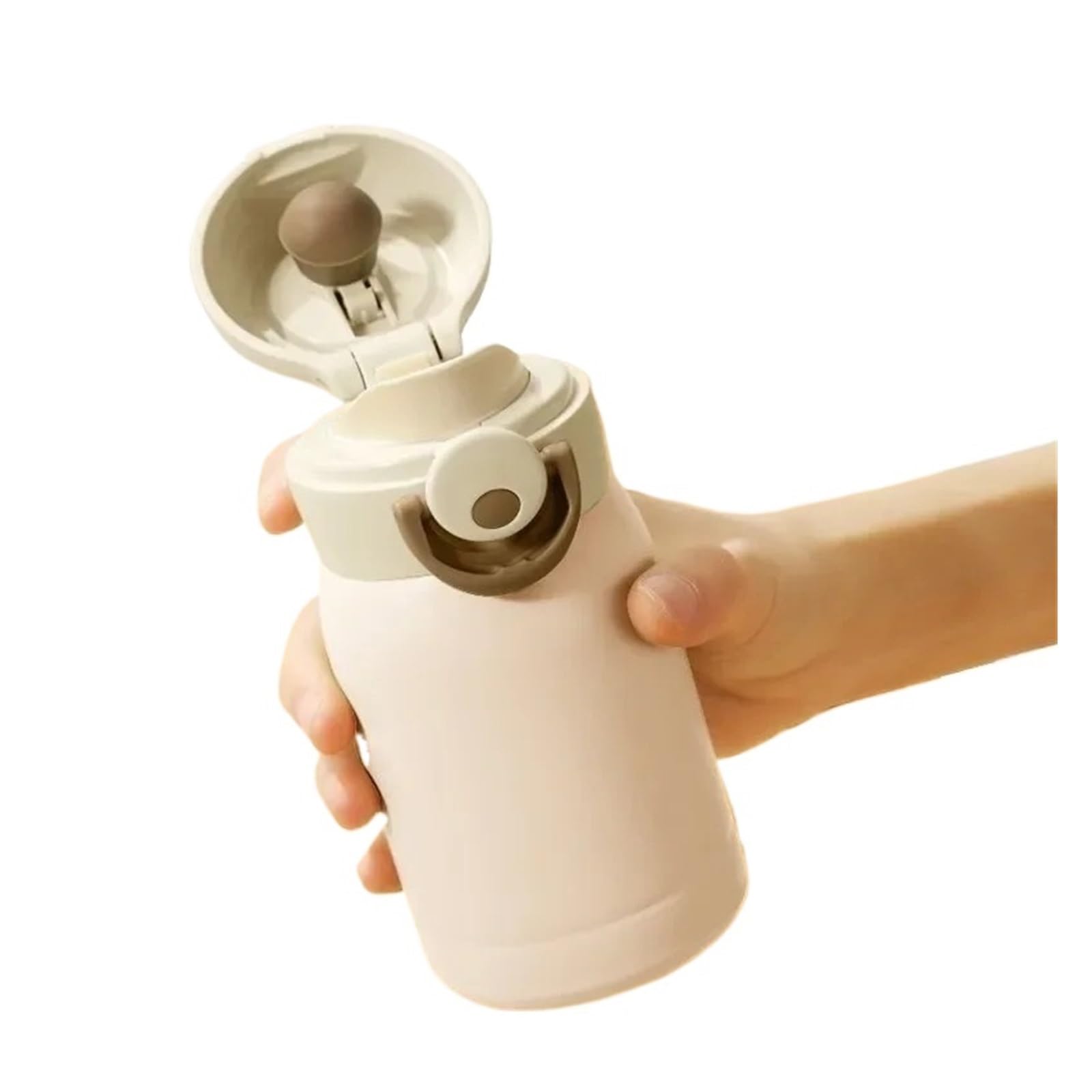 Mini taza de café térmica acero inoxidable con bolsillo 220ml, botella agua caliente aislada, frasco vacío para Casa y Oficina(White)