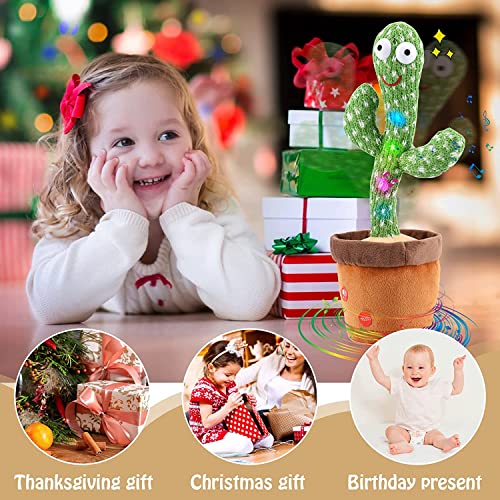Image of UCRAVO Cactus Toy with Dancing, Lighting,Singing, Recording and Repeat Your Words, Lights Cactus Toy for Kids (Dance Cactus Toy Multi)
