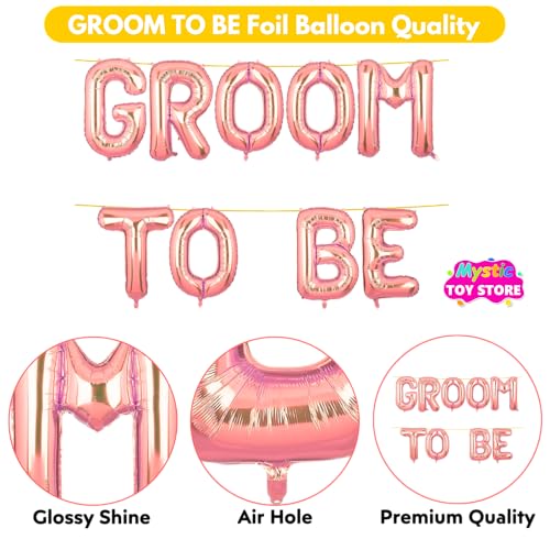 Image of Groom To Be Banner Rose Gold for Wedding Home Boys Foil Balloon Decoration Decor Celebration Rose Golden