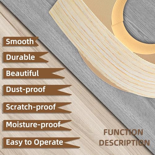 GSCIT Club Oak Edge Banding, 13/16 inch x 100ft roll of Veneer Edge Banding -Pre-glued Flexible, Real Wood Tape Banding for Cabinet Repair Furniture Restoration