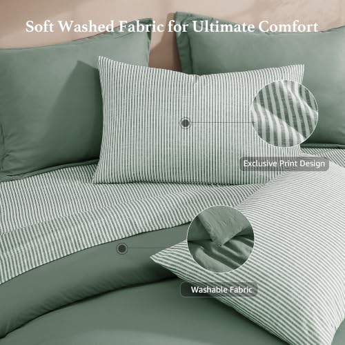 Image of Monbix Queen Comforter Set-7 Pieces Soft Bed in a Bag Queen Bedding Sets