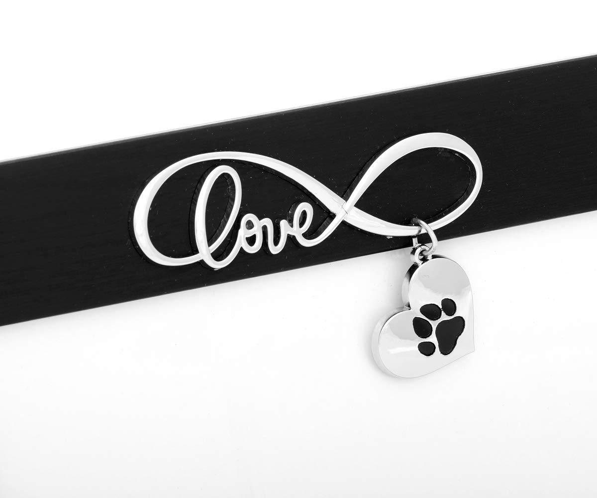 Cornice portafoto di design con impronte di zampe, 10 x 15 cm, argentata, con foto di cane opache, idea regalo (variante 2, incisione fino a 30 caratteri)