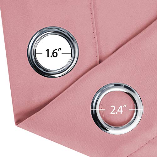 Image of LEMOMO Pink Thermal Blackout Curtains /52 x 95 Inch /Set of 2 Panels Room Darkening Curtains for Bedroom