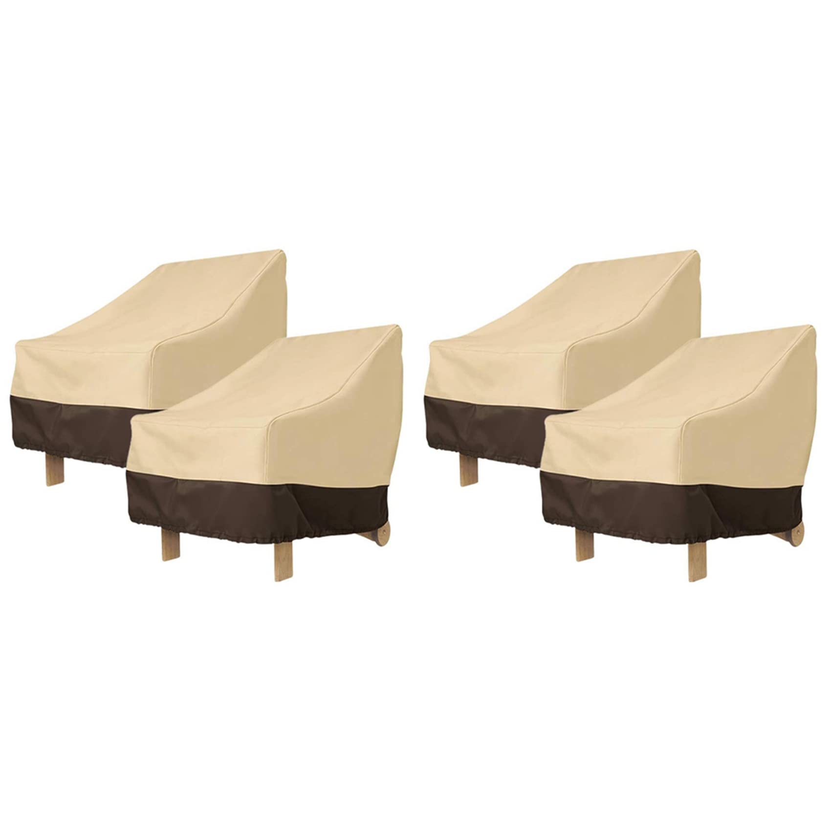 Lot de 4 housses de meubles d'extérieur imperméables et résistantes aux UV et aux intempéries – 78,7 x 83 x 91,4 cm – Beige