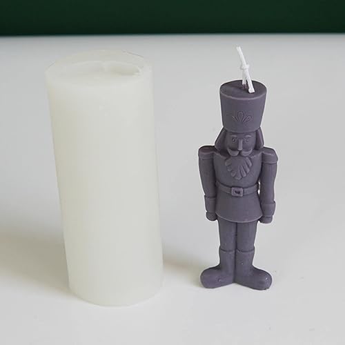 Miniatura 8 de Molde de vela de silicona para soldado cascanueces 3D, molde creativo de escultura en forma de soldado, molde de resina hecho a mano, molde de cera