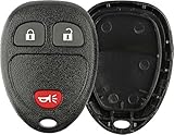 KeylessOption Replacement 3 Button Keyless Entry Remote Key Fob Shell Case and Button Pad Compatible with 15777636 15100811