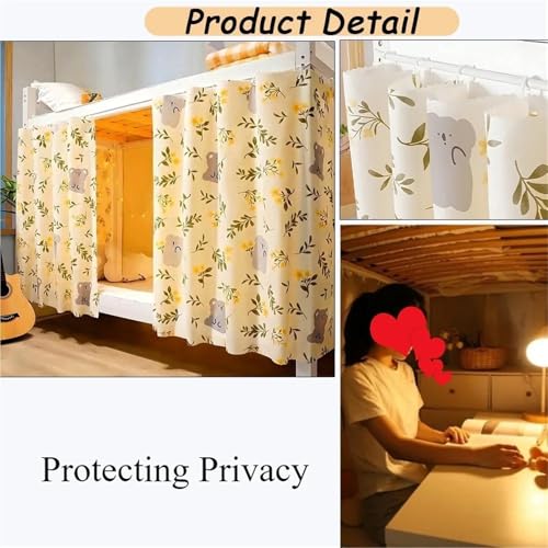 Cortina de cama litera lavable con mosquitera opaca para privacidad total 3