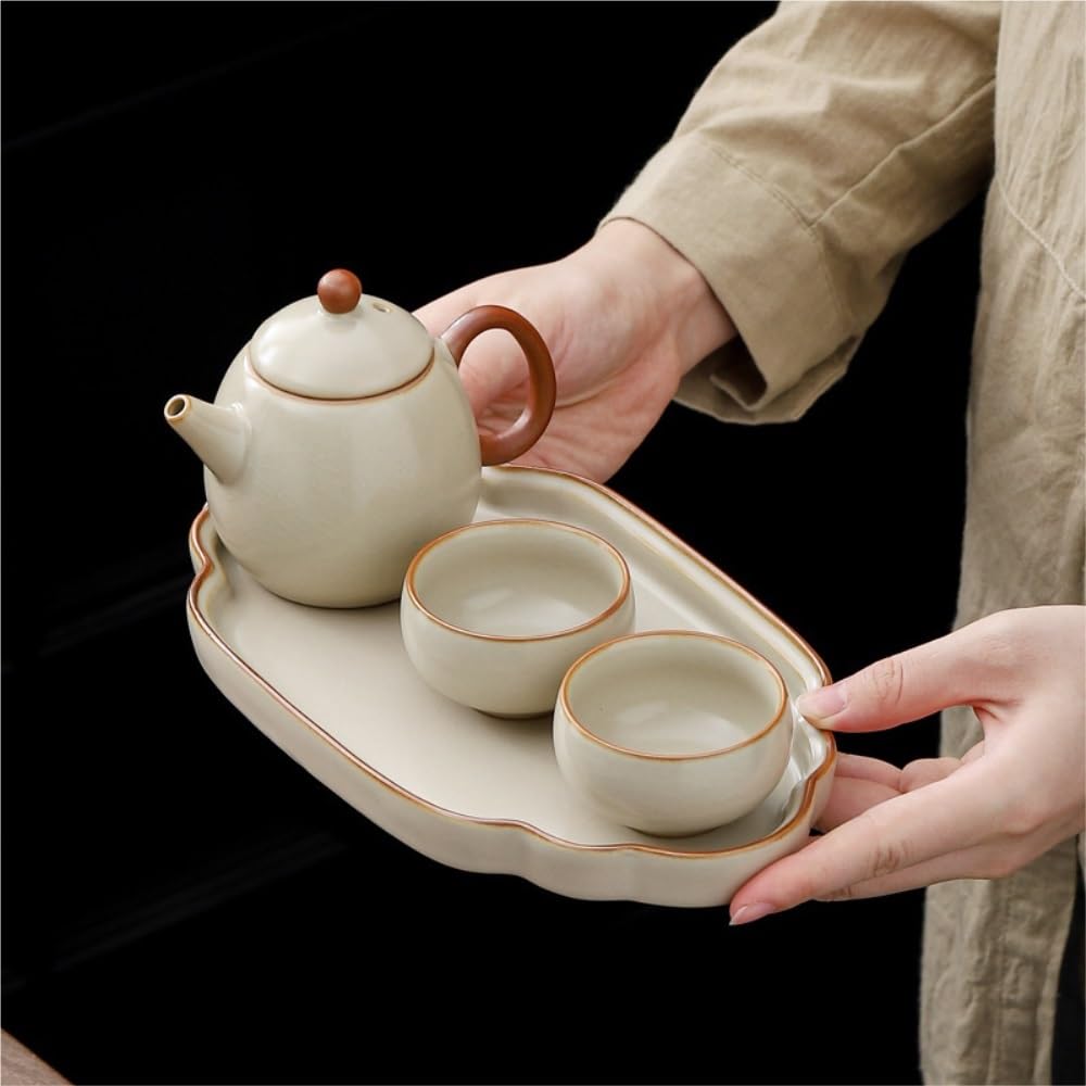 XYNSNDB Teedose, Vorratsdose für losen Tee, Reise-Teeset, Teekanne, Teetasse, Teetablett, Aufbewahrungstasche für den Außenbereich, Aufbewahrungsbehälter für Zuhause, Glas, Teedose (grün, B)
