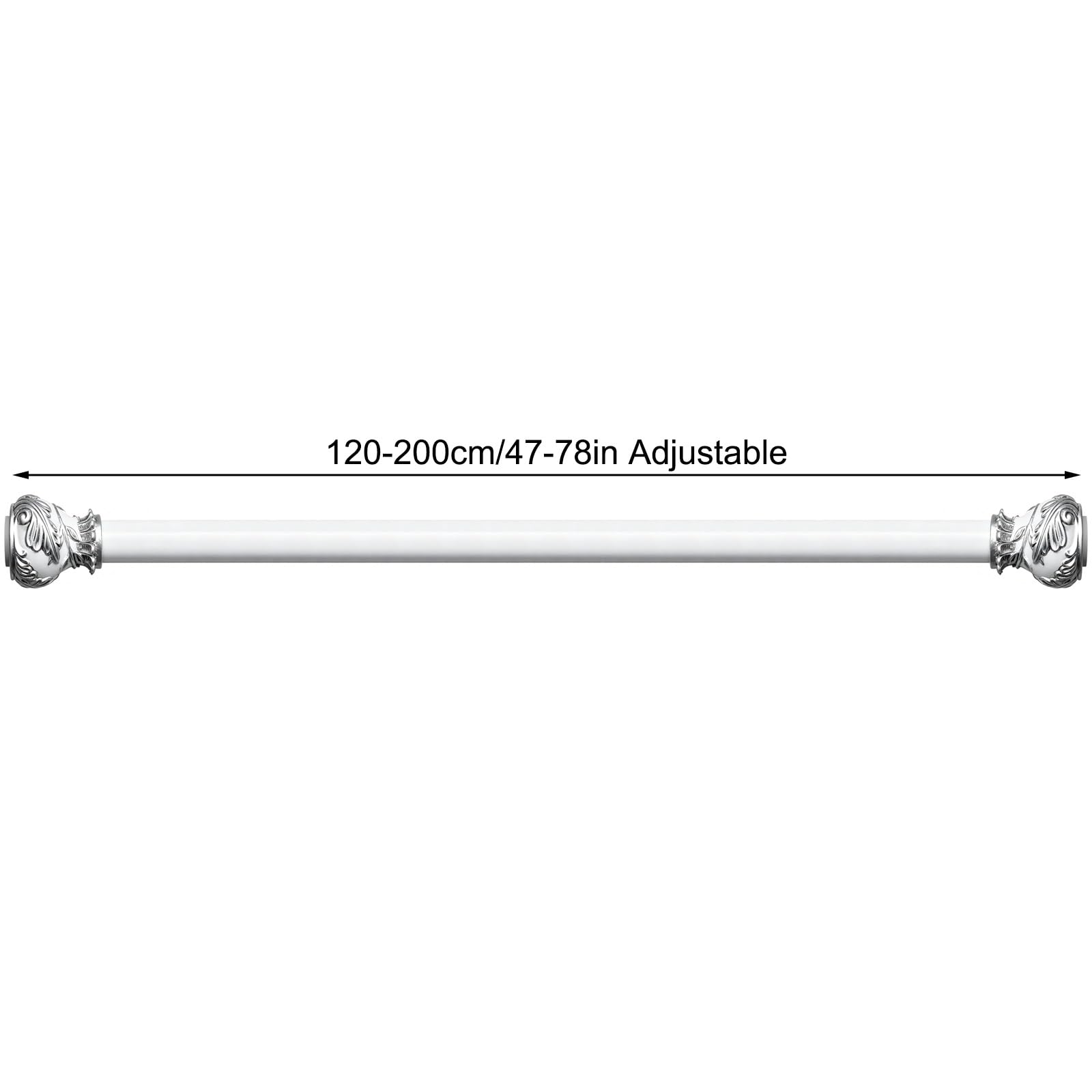 Duschvorhangstange ohne Bohren 85–260cm, Federspannstange aus Kohlenstoffstahl, für Bad, Fenster, Tür, Kleiderschrank und Küche(120-200cm/47-75in)