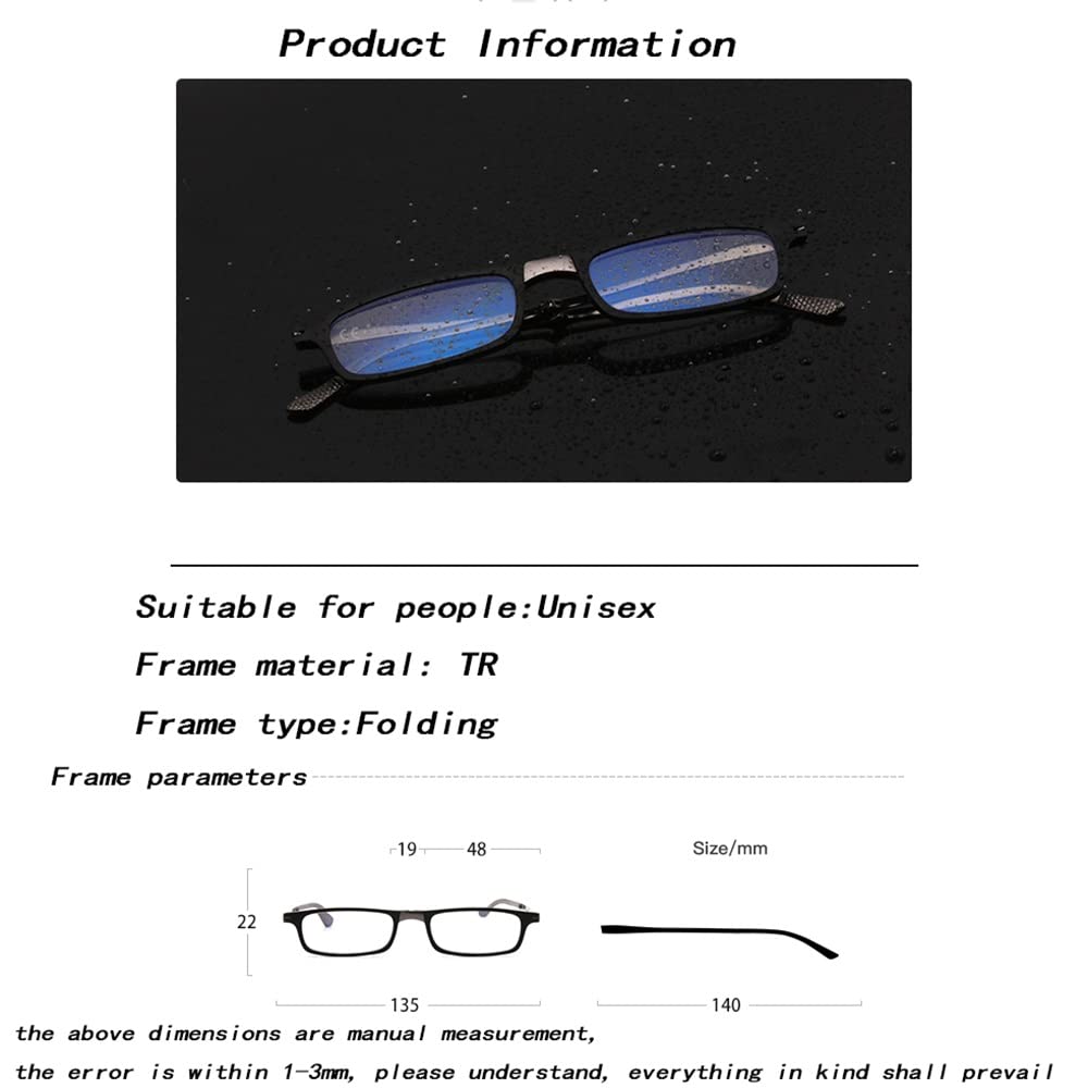 Plegables Gafas De Lectura，Anti Luz Azul Lentes De Lectura，TR90 Ultrafinas Gafas De Lectura Negro 1.5 (Color : White, Size : +1.5)