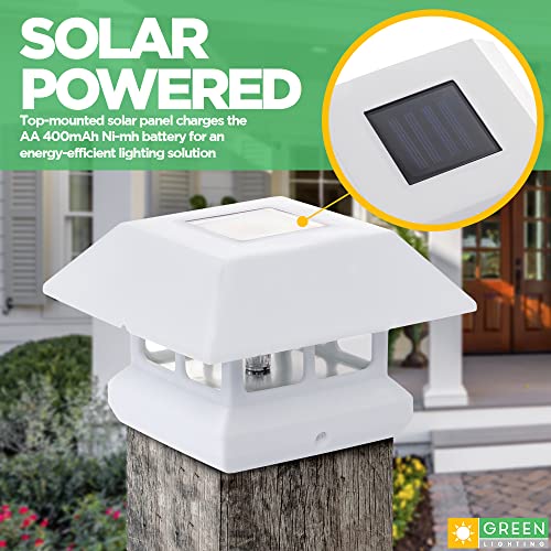 Greenlighting 4 Pack Veranda Solar Powered Led Post Cap Light For 4" X 4" Wood Posts (White) #TOP5