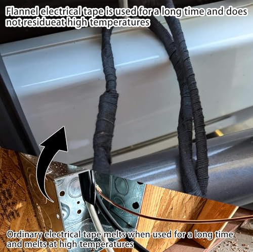 Image of Black Wiring Harness Tape,3 /4Inch x 50FT,10-Pack,High Temp Fabric Cloth Tape for Automotive,Engine /Cable Harness Tape, Noise Damping,Insulation,Wire Fixed,Bundle Wire
