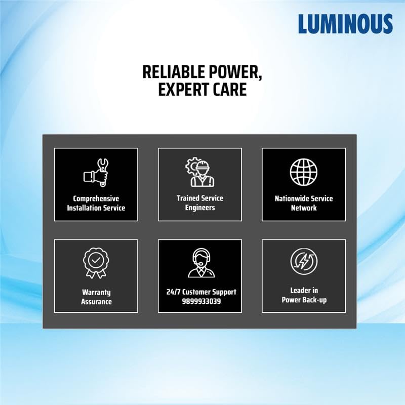 Image of Luminous Inverter & Battery Combo for Home, Shop & Office - PowerSine M 1700 (1500VA /24V) Sine Wave Inverter + AmpPower AP20048TT 200 Ah Tall Tubular Battery| Warranty: 36M (Inverter)+48M (Battery)