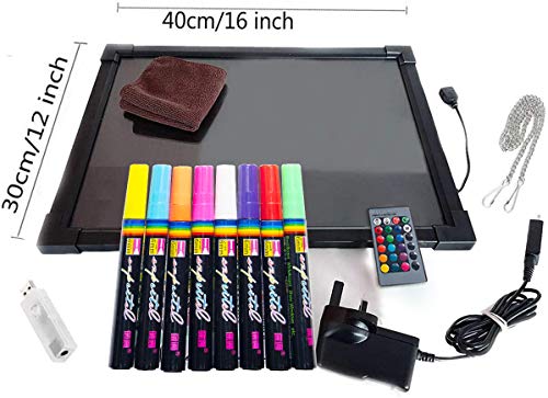 image for Yeahs Shop LED Message Writing Board 16''×12'' Illuminated Light Up D