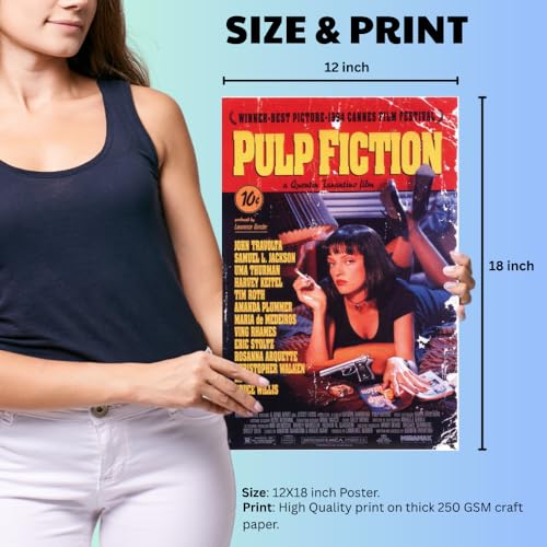Image of Good Hope - Pulp Fiction Poster - 12x18 Inch Classic Movie Wall Art | Vintage Quentin Tarantino Film Poster | Uma Thurman Iconic Scene | Matte Finish Print