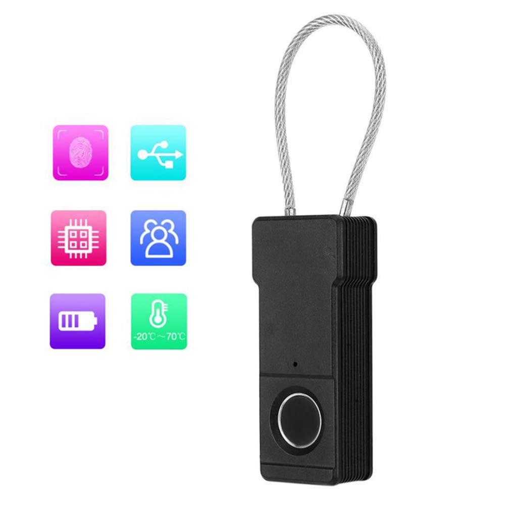 Cerradura de huella digital Candado inteligente Candados de puerta con huella digital Cerradura de huella digital antirrobo portátil para bolsa Cajón Maleta Llave de viaje