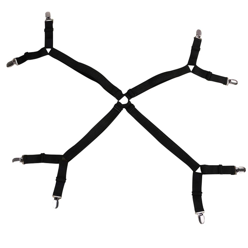 Windyus Bed Sheet Fasteners Suspender Sheet Holder Straps Adjustable Fitted Grippers Corner Holder for King Queen Twin Size Mattress Covers Sofa Cushion Mattress Pad Duvet Cover