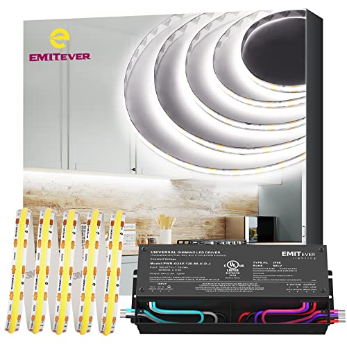 Tira de LED COB EMITEVER 32.8ft 5000K con fuente 24V 120W miniatura 1