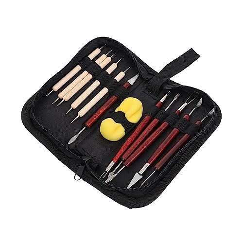 Tofficu Professional Pottery Tools 12-Piece Polymer Clay Set Clay Modeling Tools for Cutting Scraping Carving Smoothing