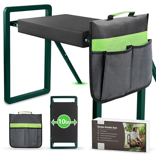 seasky Faltbarer Gartenhocker mit Knie- und Sitzfläche, Gartenhocker, breiter, Dicker, weicher Kniepolster, robuster Gartenhocker mit Anti-Sturzrahmen, Gartengeschenk für Eltern