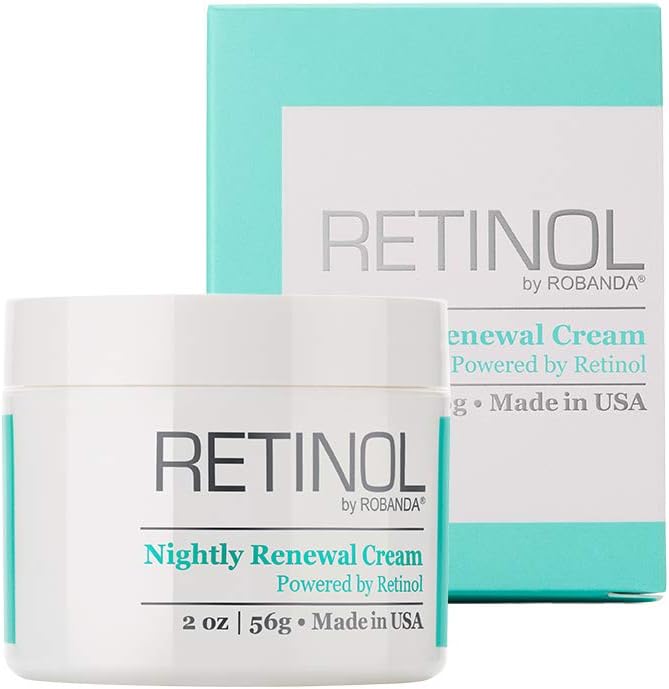 Robanda Retinol Nightly Renewal Cream │ All in One Age Repairing Night Cream Targets Wrinkles and Fine Lines