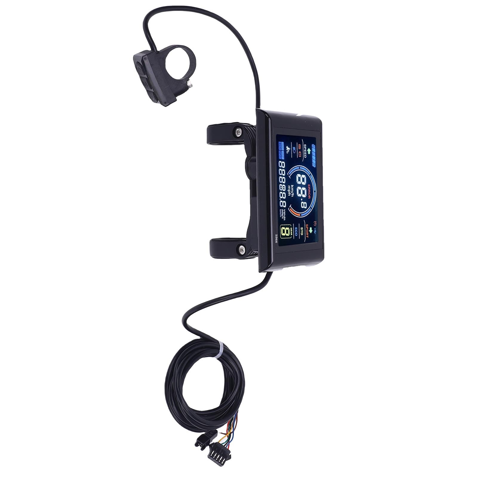 Jiawu Display LCD per Bici Elettrica, Tachimetro per Bici Colorato Impermeabile DC 24V 36V 48V, Computer da Ciclismo con Scheda NFC per Bicicletta Elettrica e Scooter