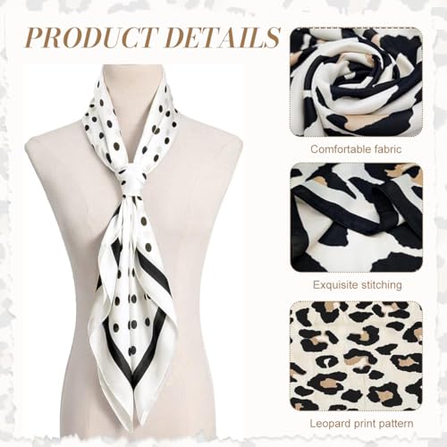 Image of SANNIDHI 2pcs Neck Head Scarf for Women Stylish Silk Hair Scarf Scarves with Vintage Prints for Sleeping, Hair Protection, and Multipurpose Styling (27.6x27.6n)