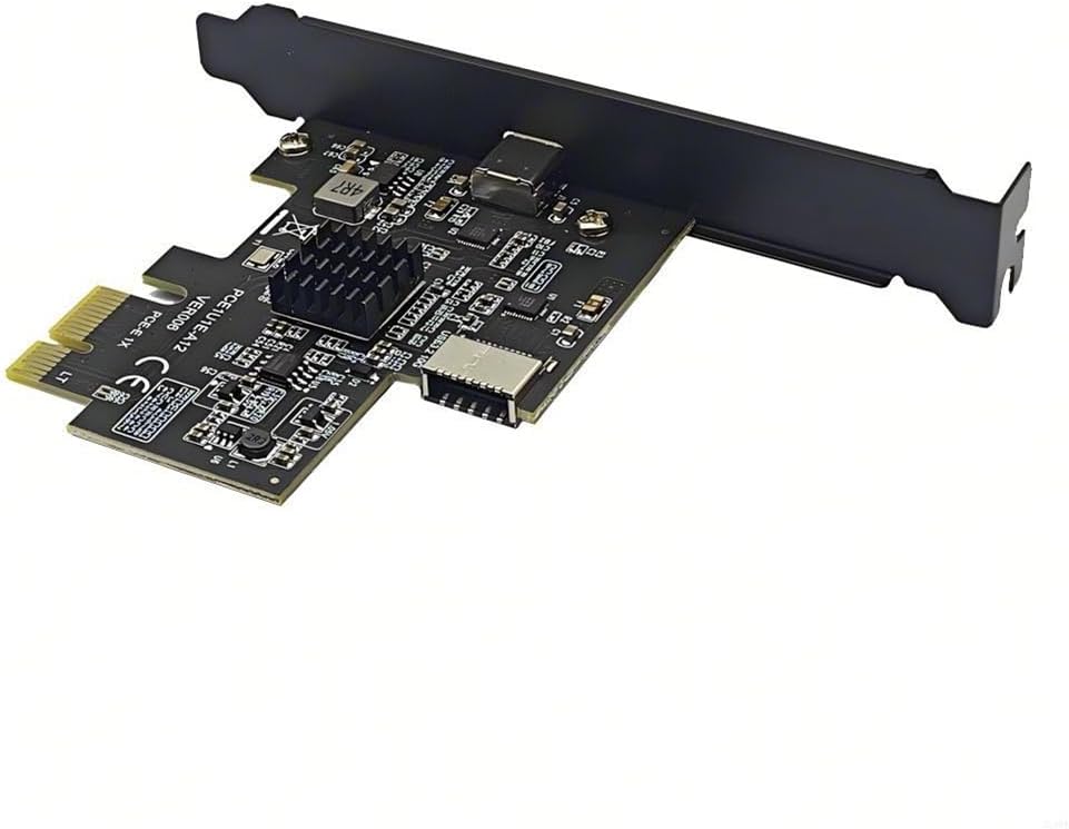 PCI-E 1X to Type-E + Type-C Expansion Card USB3.2 GEN2 10Gbps ASM3142 Chip PCI-E to USB-C Adapter for Desktop