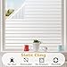 rabbitgoo Window Privacy Film, Frosted Glass Privacy Film, Window Frosting Cling for Glass, Non Adhesive Static Cling Front Door Covring, Anti-UV Reeded Blinds Sticker, Striped Pattern, 17.5