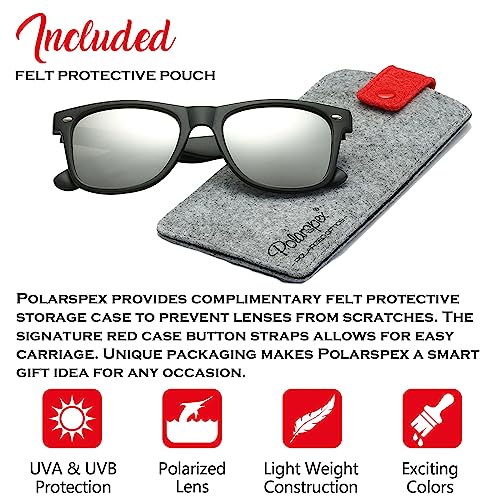 Image of PolarSpex Polarized Sunglasses for Men and Women | UV Protection, Durable Lightweight Frame, Retro Style, Felt Carrying Case, Clear Vision for Driving, Fishing & Everyday Wear.