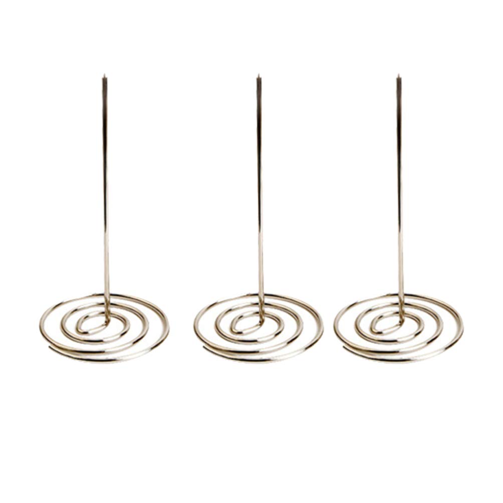 NUOBESTY 3 Pcs Desk Receipt Holder Invoice Bill Fork Receipt Spike Stick Restaurant Check Spindle Straight Rod Paper Memo Holder for Home Office Kitchen Silver