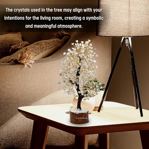 Image of Certified Gold Rutilated Quartz Crystal Tree for Good Luck - Healing Crystals Money Tree for Wealth, Positive Energy at Home Office - Decorative Spiritual Gifts for Vastu, House Warming