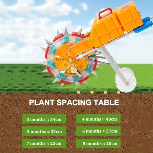 Sembradora manual doble con fertilizador para jardín miniatura 7