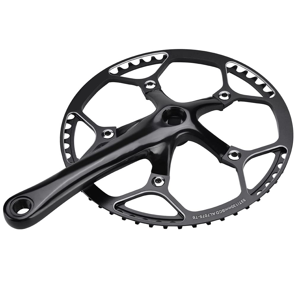 Guarnitura per Mountain Bike, Set di pedivelle Integrali a velocità singola cava in Lega di Alluminio, Kit di pedivella Antiusura, Guarnitura a velocità Singola