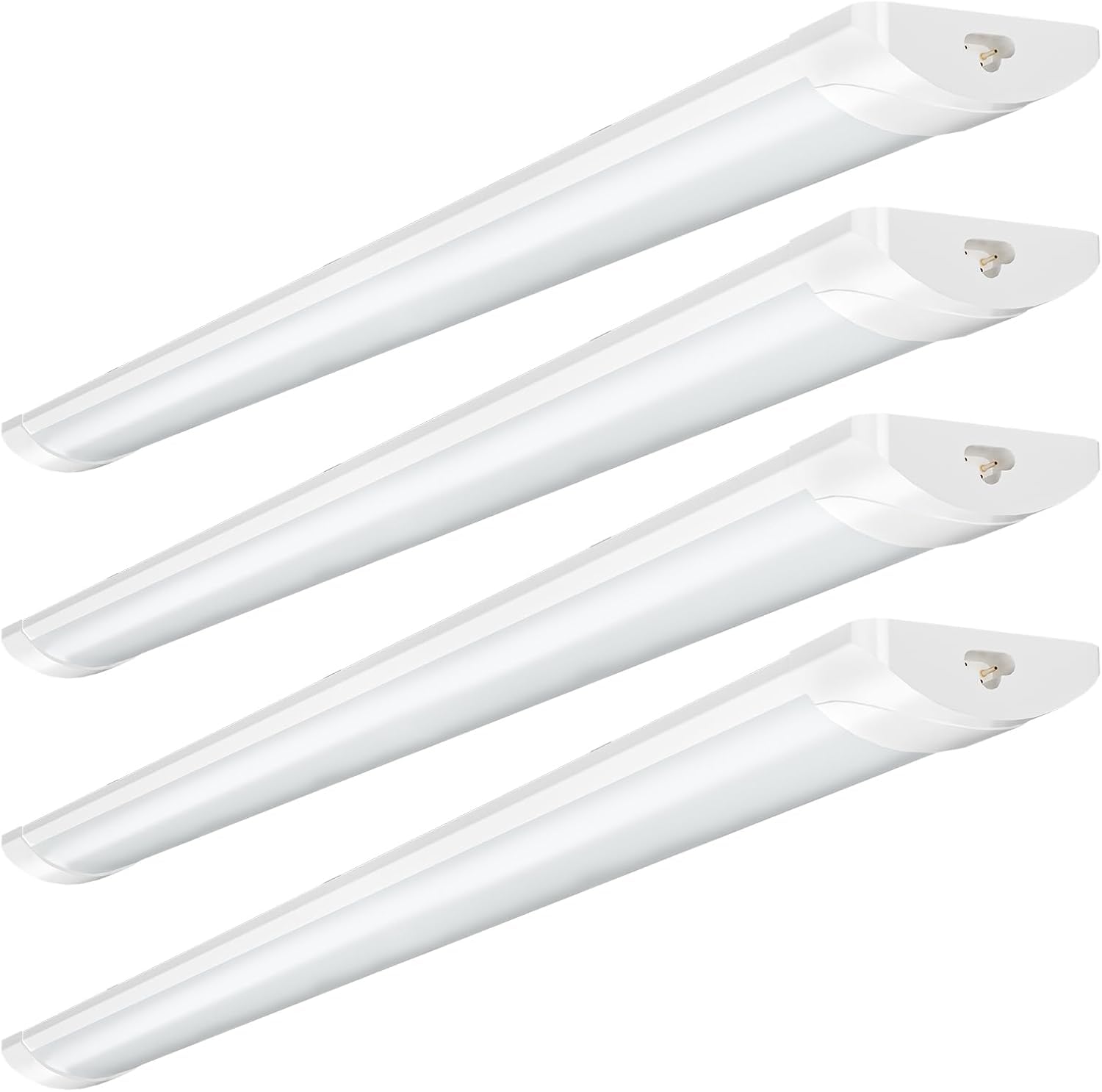wowspeed 5FT LED Batten Light 4PCS, 50W Linkable Tube Lights, IP54 Waterproof 5000LM 6500K Daylight Plug in Office Ceiling Light Strip, LED Fluorescent Lights for Garage, Kitchen, Workshop(60+90cm)