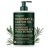 Rosemary Shampoo with Castor Oil, Peppermint & Aloe Vera - Sulfate Free, Paraben Free, Phthalates-Free Organic Shampoo with Natural Ingredients, Plant-Based Formula, Designed in Canada, 400ml Bottle