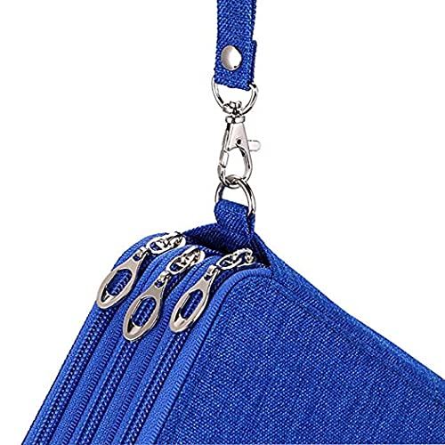 Image of Gullor Large Capacity 3 Layers Pencil Bag Pencil Holder Organizer - 78 Slots for Colored Pencils, Blue