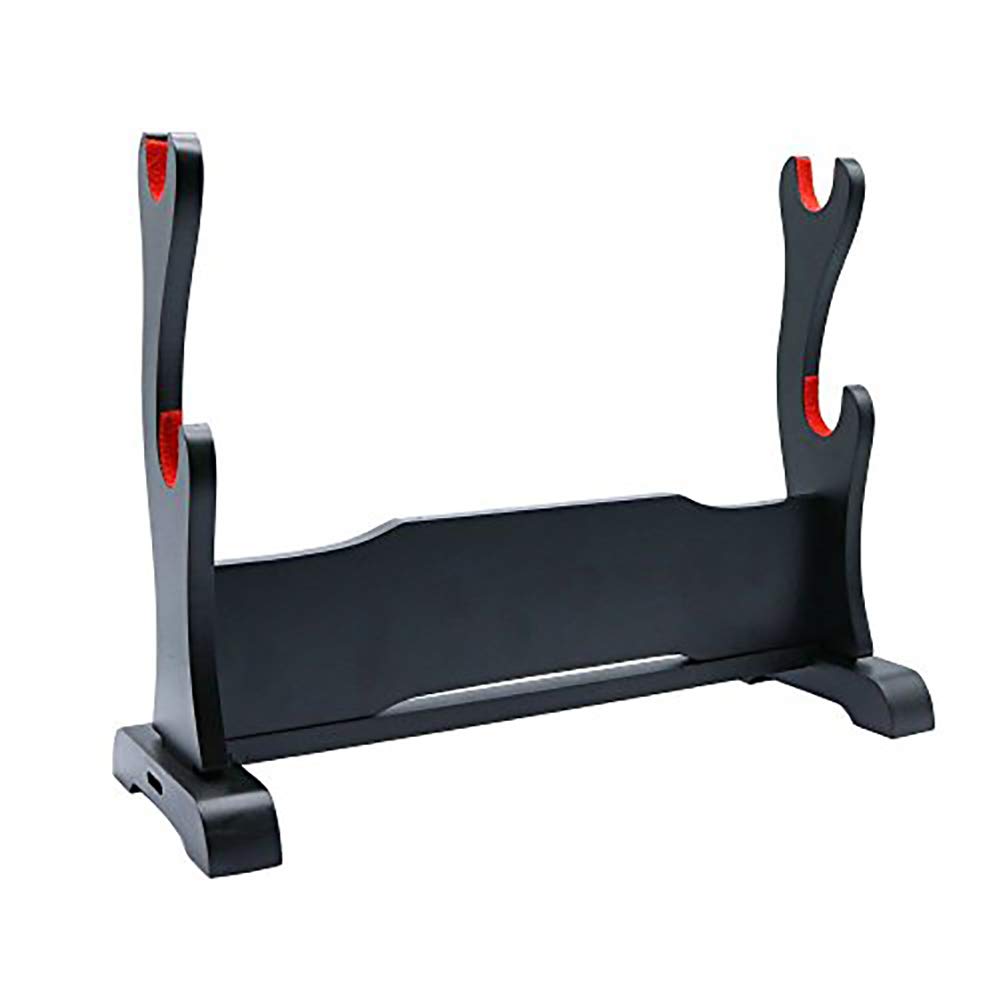 RybdaFDc Sword Holder Rack Stand Horizontal Display Samurai Katana Wakizashi Scabbard red Protect Padded 1-3 Tiers(2Tier)