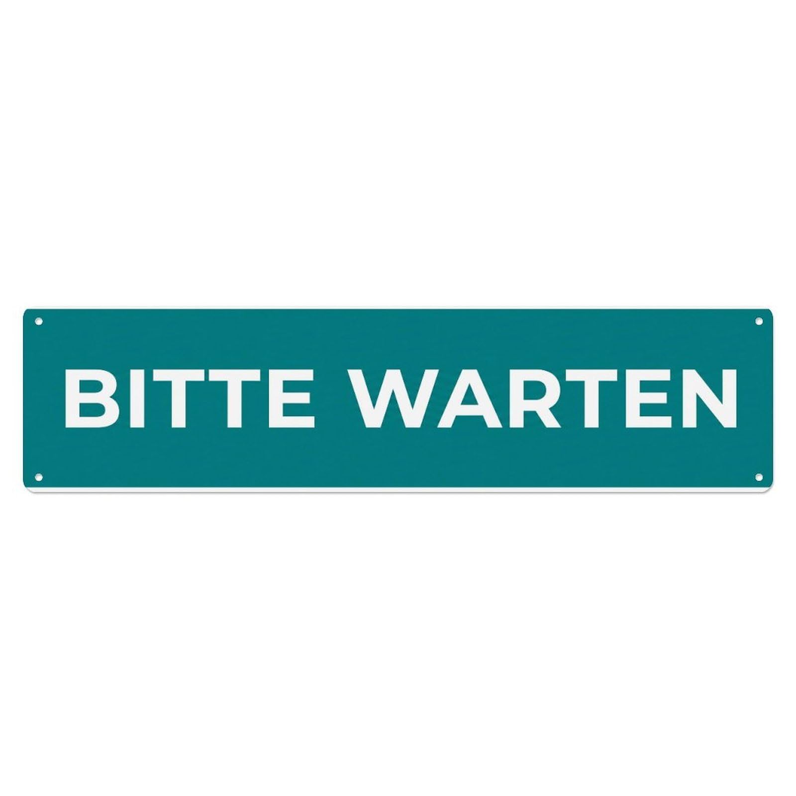 Metal Tin Sign Bitte Warten Wait Here